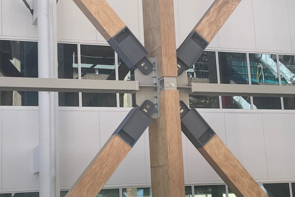 Mass-timber-seismic-design-Yielding-restrained-brace-YRB-with-seismic-brake-2-1024x769